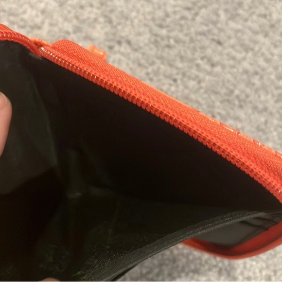 Mini Orange Peach Wallet Chain Purse with Detachable Keyring - Picture 6 of 8